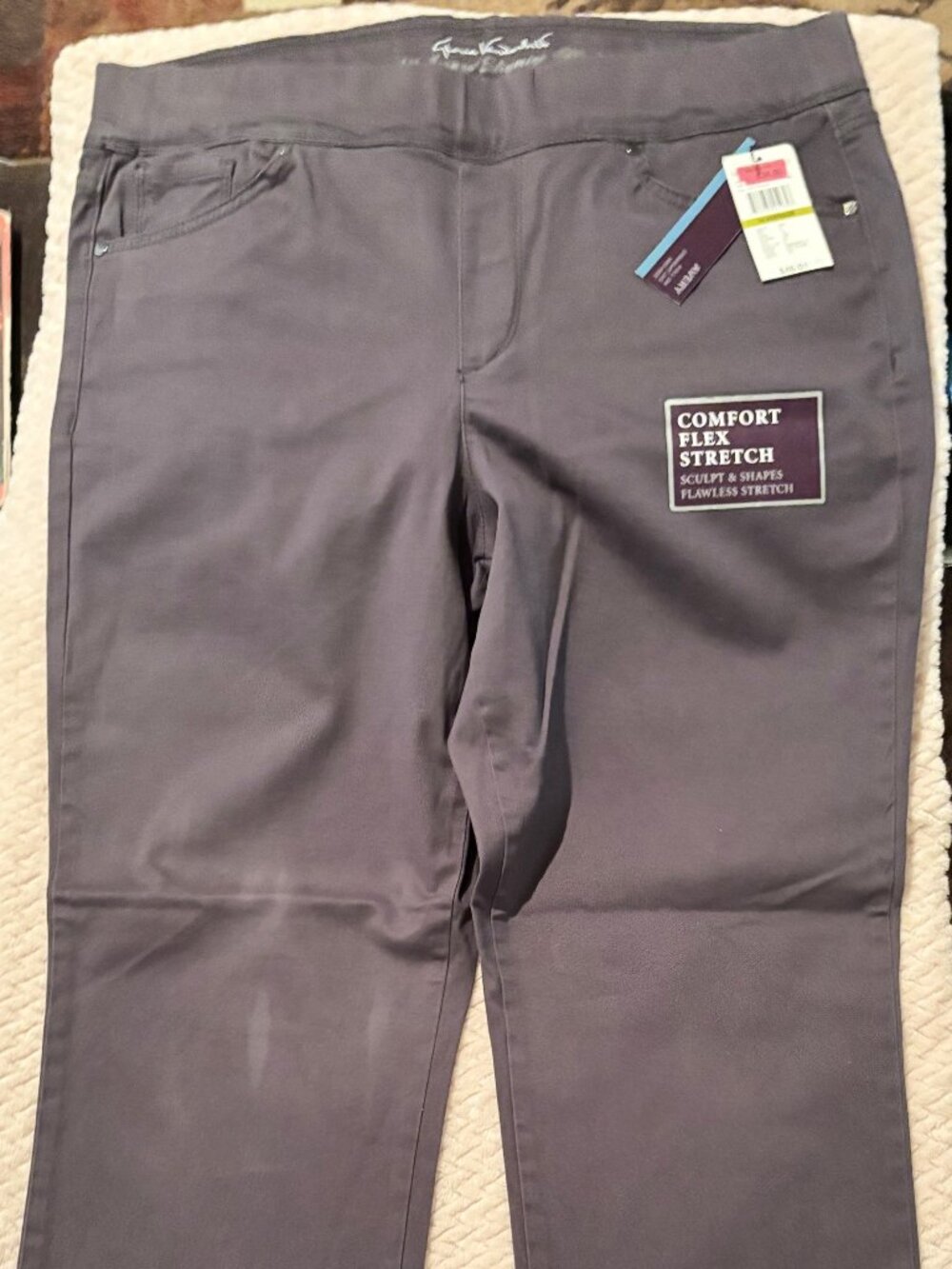 Gloria Vanderbilt Averly Pull-On Pants Women’s 14 Average Gray NWT Comfort Flex